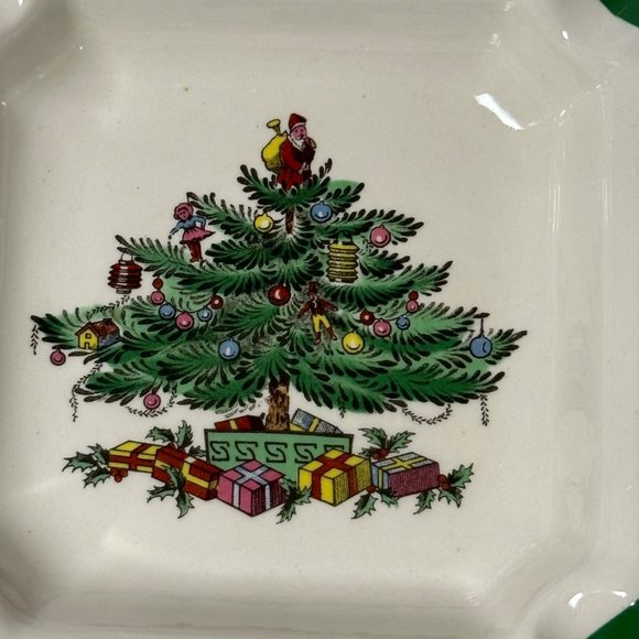 Spode Christmas Tree VTG 70's Trinket Ash Tray Set of 2 Made In England Pls READ - Picture 9 of 9